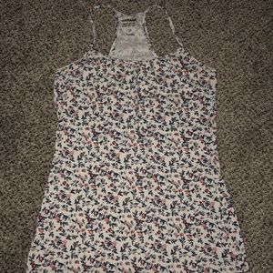 White flower print racerback cami